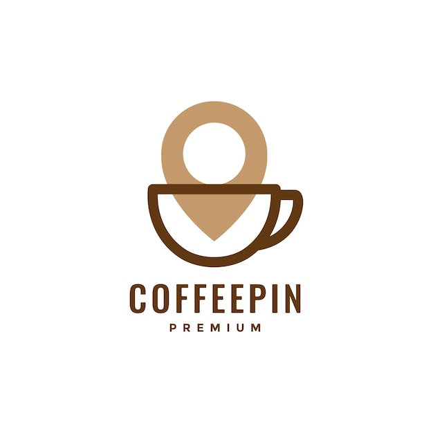 Tasse à café avec création de logo d'emplacement de carte à broches