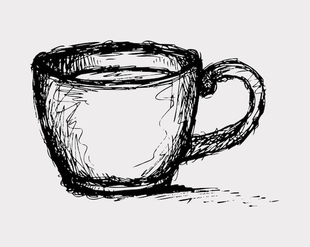 tasse à café dans le style doodle art