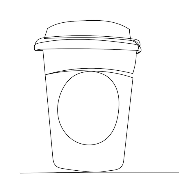 Tasse à Café Dessinant Un Vecteur De Ligne Continue