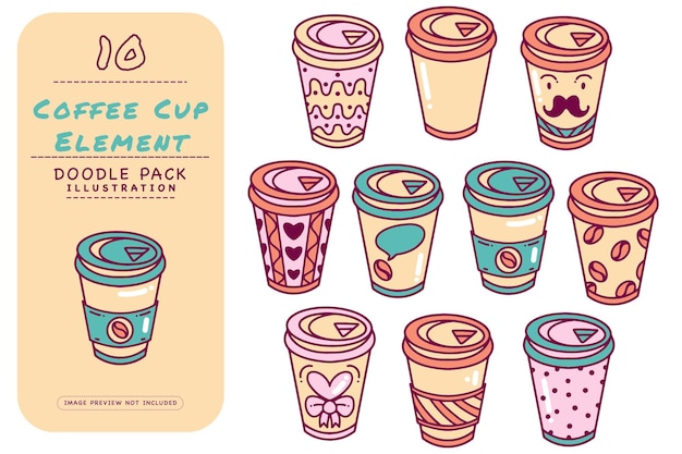 Tasse à Café Doodle Illustration Pack