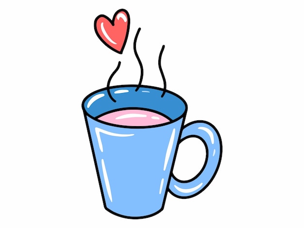 Tasse à café avec l'icône du cœur