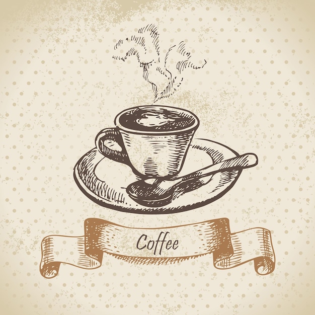 Tasse De Café. Illustration Dessinée à La Main