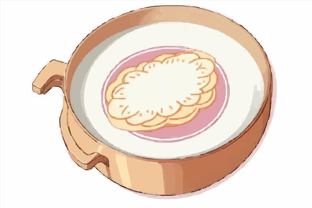 Vecteur une tasse de café avec une image d'un biscuit dessus