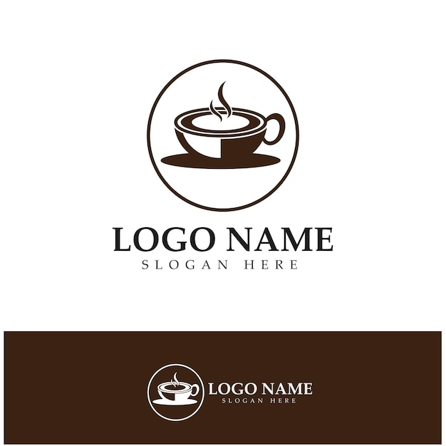 Tasse à Café Logo Template Vecteur Icône Illustration Design