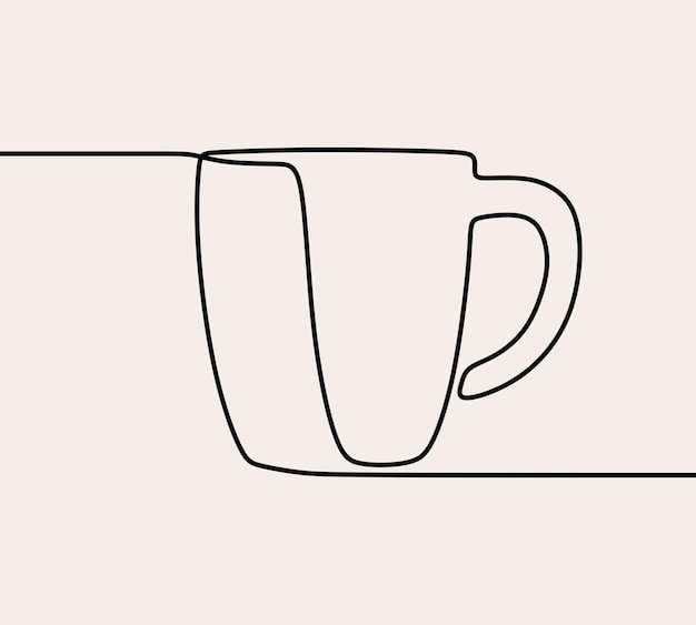 Tasse à café oneline dessin au trait unique continu modifiable