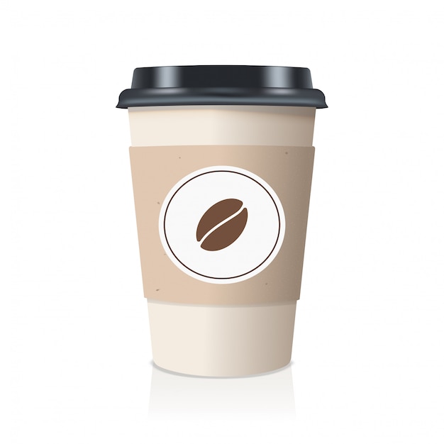 Tasse à café en papier à emporter réaliste.