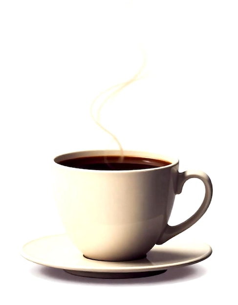une tasse de café avec une soucoupe blanche sur le côté