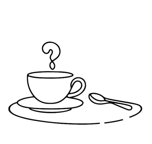 Vecteur une tasse de café et de thé sur la table lineart