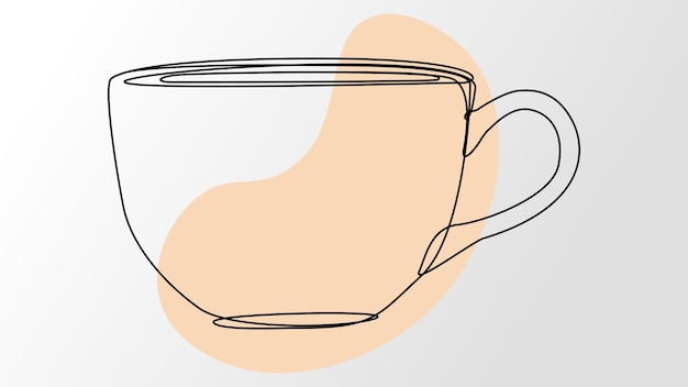 Vecteur tasse dessinée par des lignes