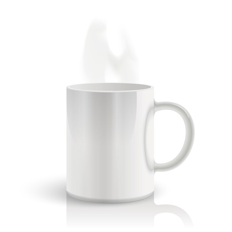 Vecteur tasse sur fond blanc.