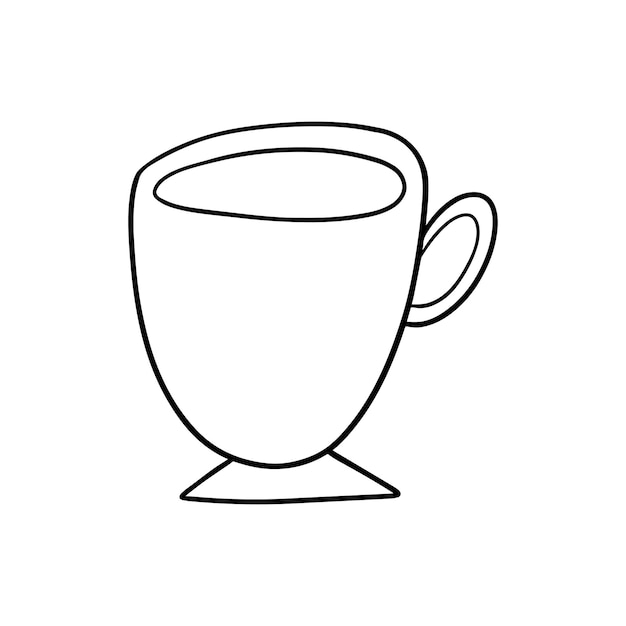 Tasse Avec Poignée Drinkware Jus Thé Café Eau Doodle Dessin Animé Linéaire à Colorier