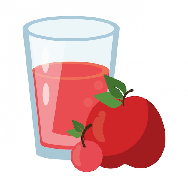 Tasse De Smoothie De Jus De Pomme Et De Cerise