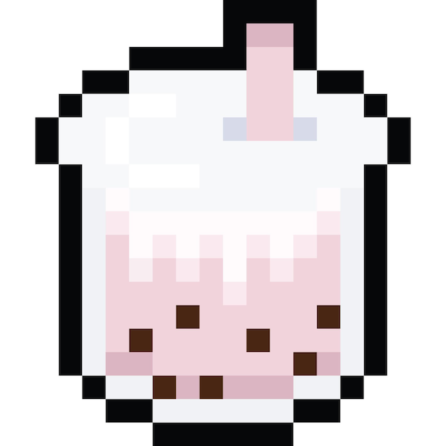 Vecteur une tasse de thé à bulles pixel art 3