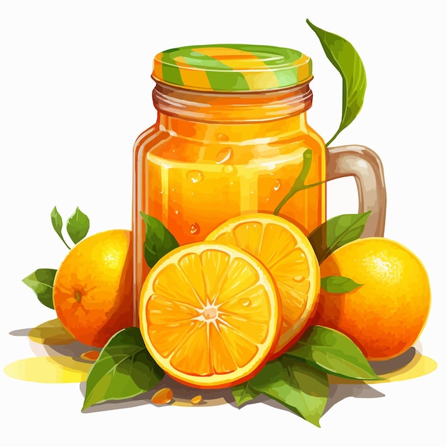 Tasse En Verre De Jus De Jus D'orange Illustration