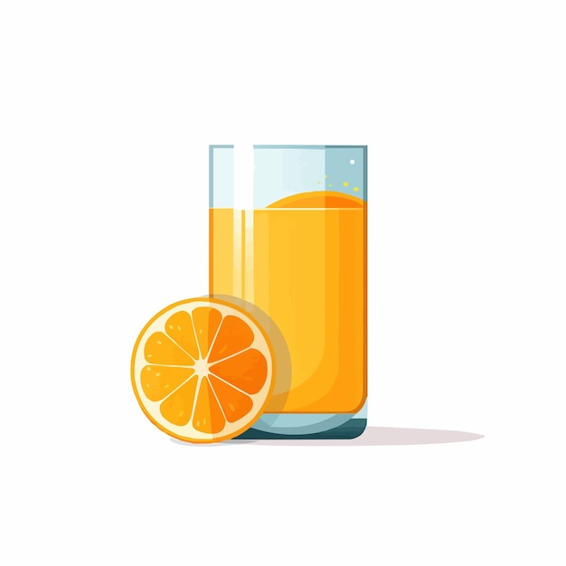 Vecteur tasse en verre de jus de jus d'orange illustration