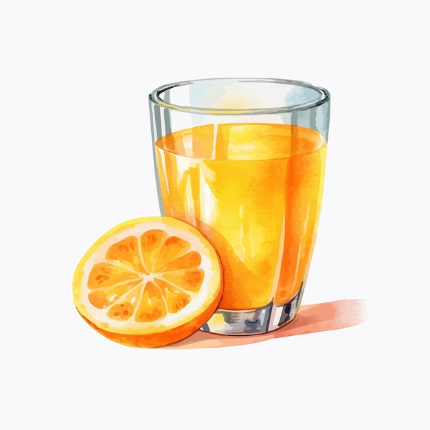Vecteur tasse en verre de jus de jus d'orange illustration