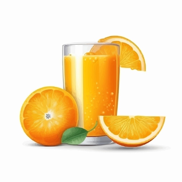 Vecteur tasse en verre de jus de jus d'orange illustration