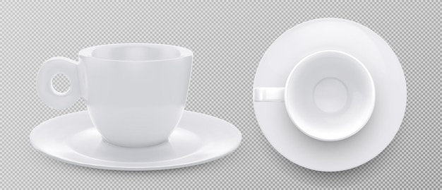 Vecteur tasse vide réaliste pour le thé au café. illustration vectorielle