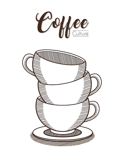 Tasses à café empilées