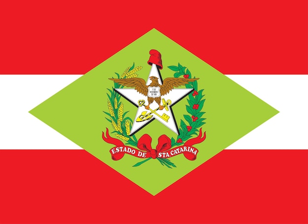 État du drapeau de Santa Catarina au Brésil Illustration vectorielle