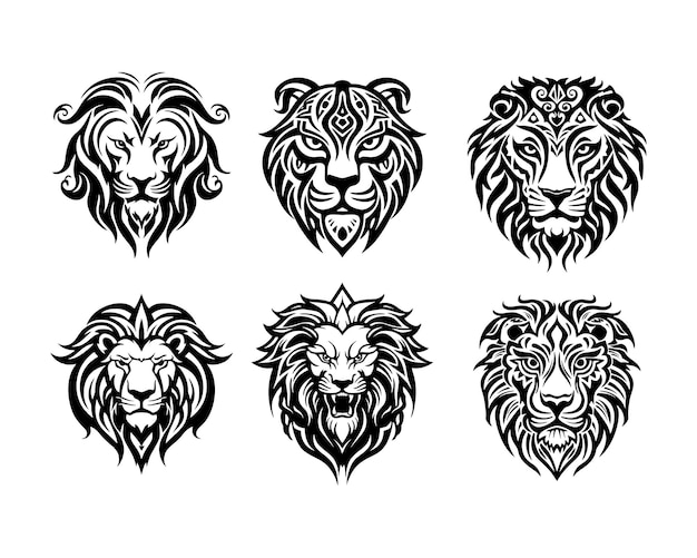 Vecteur tatouage tête de lion