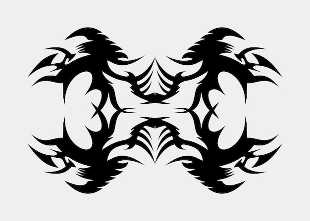 tatouage tribal noir symétrique