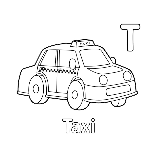 Taxi Alphabet Abc Coloriage T