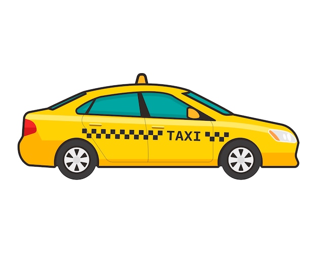 Vecteur taxi en style plat