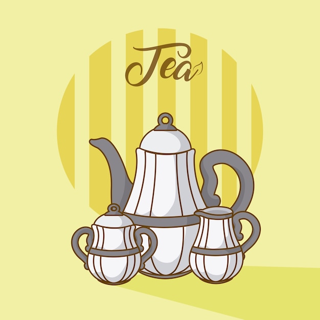 Tea Kettles Collections Vector Illustration Icône Graphique