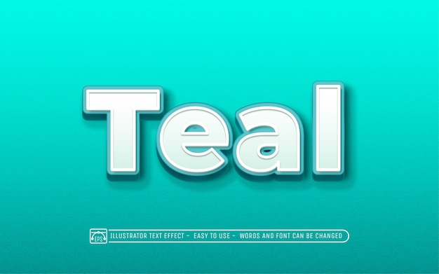 Teal - Style D'effet De Texte Modifiable