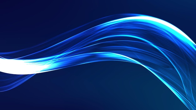 Tech futuriste 3d blue wave Abstract blue light effect background Design de musique tech moderne