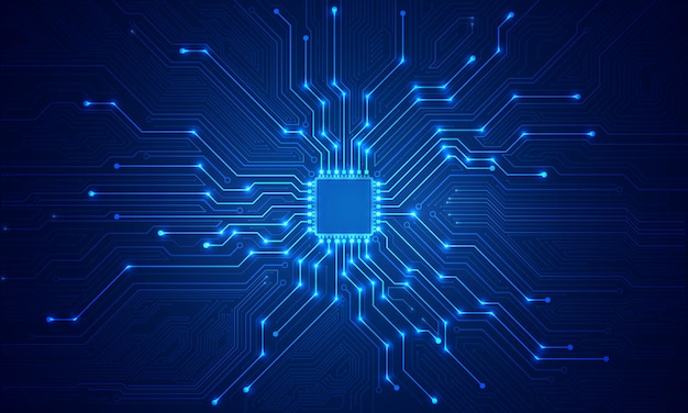Technique de la carte de circuit imprimé Processeurs d'ordinateur central Concept de CPU carte mère puce numérique
