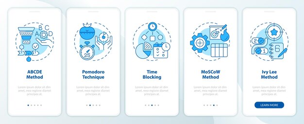 Techniques de priorisation écran bleu d'intégration de l'application mobile