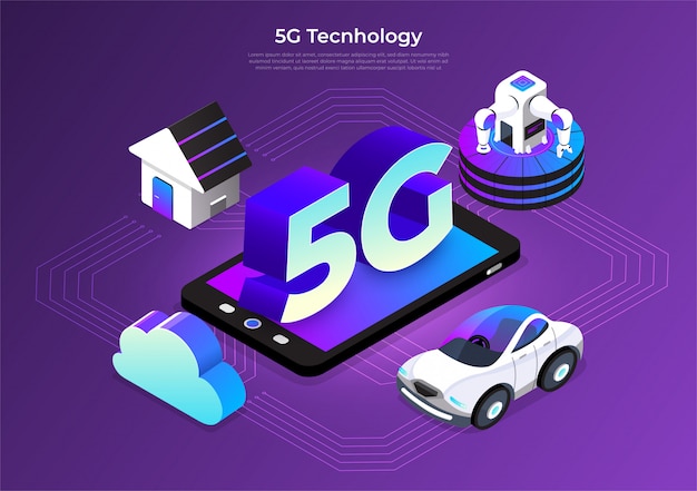 Technologie 5g Isométrique