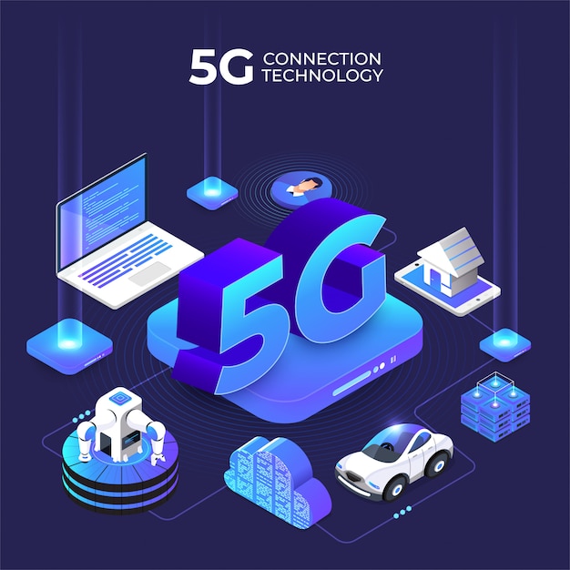 Technologie 5g Isométrique