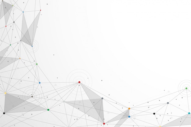 Technologie abstraite connecter fond de points dans ton blanc