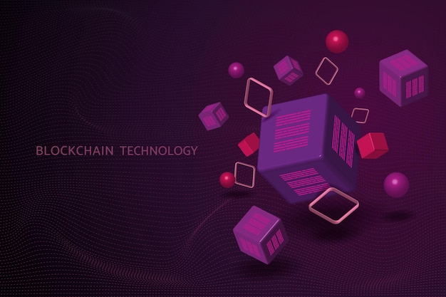 Technologie blockchain et technologie future de fond abstrait numérique