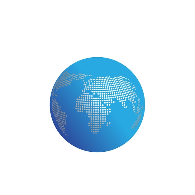 Vecteur technologie blue earth globe (vector) avec cirle contryisland