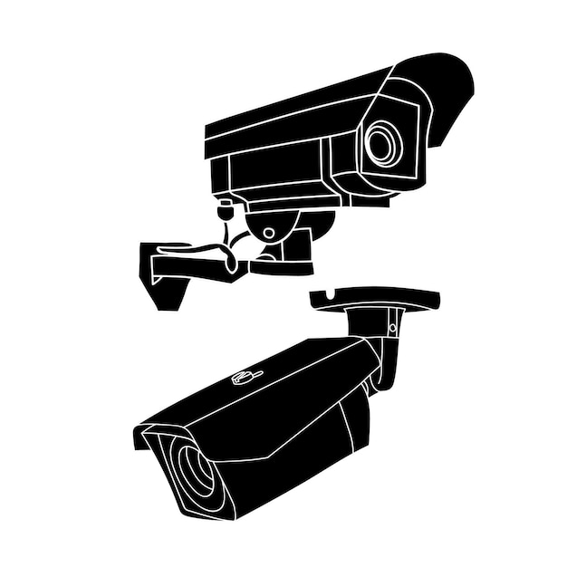 Technologie De Caméra De Surveillance à Fond Blanc