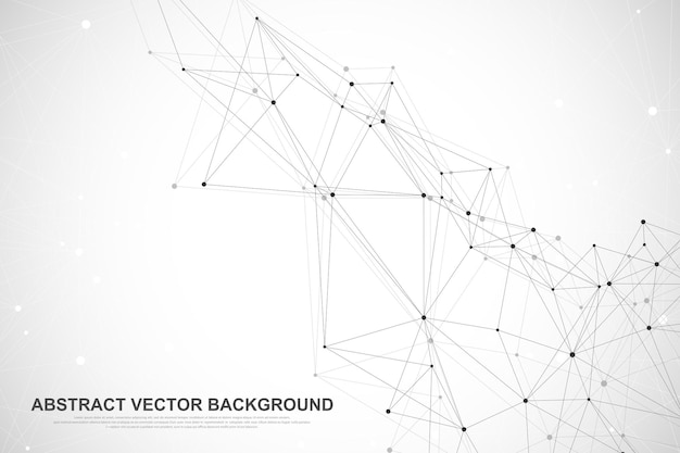 Technologie de chaîne de blocs de fond vectoriel abstrait futuriste peer to peer