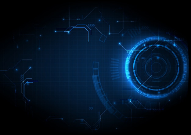 Technologie de circuit de jeu futuriste bleu foncé
