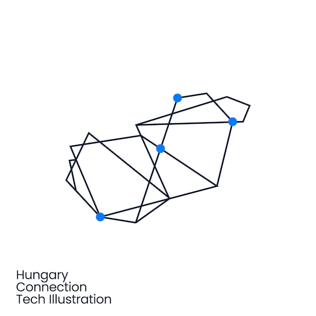La Technologie De Connexion De La Hongrie La Technologie Géométrique Le Logo Polygonal L'icône Vectorielle L'illustration