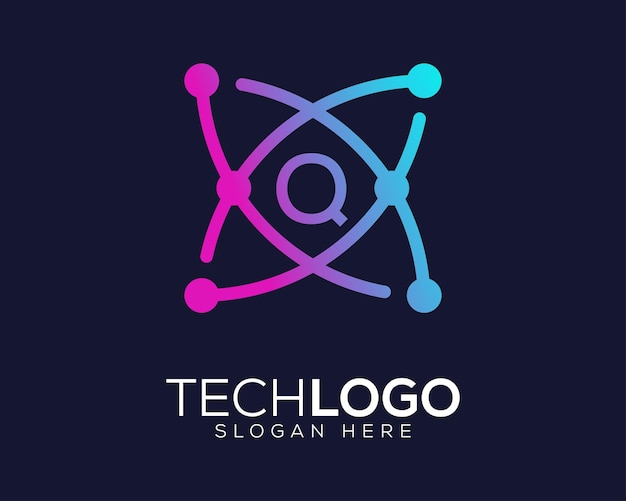 Technologie Dégradé Couleur Lettre Q Logo