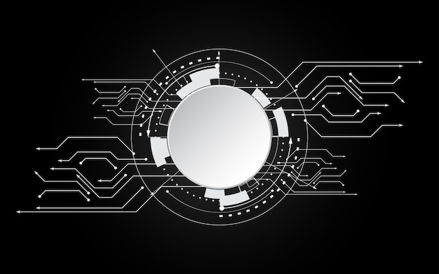 Technologie de l'espace vide de cercle sur fond noir