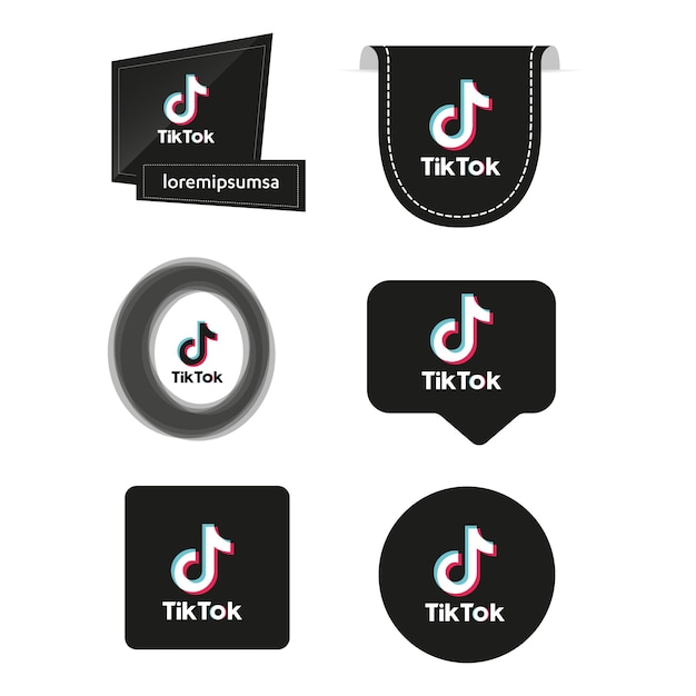 Technologie D'icône De Logo De Médias Sociaux Tik Tok, Réseau. Arrière-plan, Illustration Vectorielle, Comme, Partager