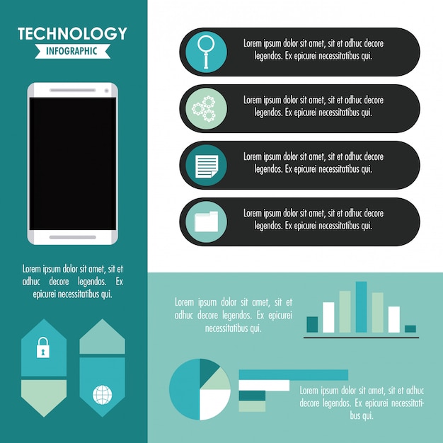 Technologie Infographique Avec Statistiques Et éléments