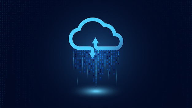 La technologie de l'informatique en nuage Le concept de la technologie cybernétique sur Internet La technologie de connexion au nuage abstraite