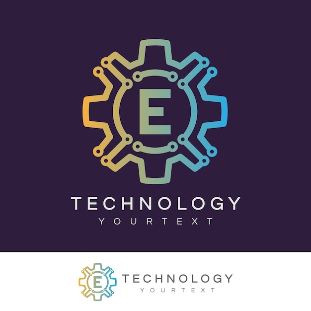 Technologie Initiale Lettre E Logo Design