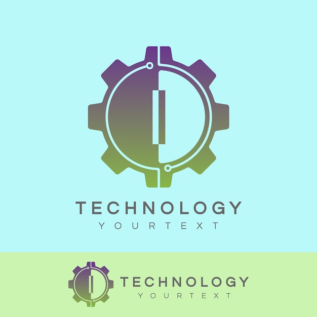 Technologie Initiale Lettre I Logo Design