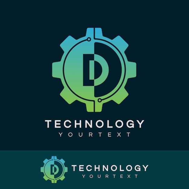 Technologie Initiale Lettre D Logo Design